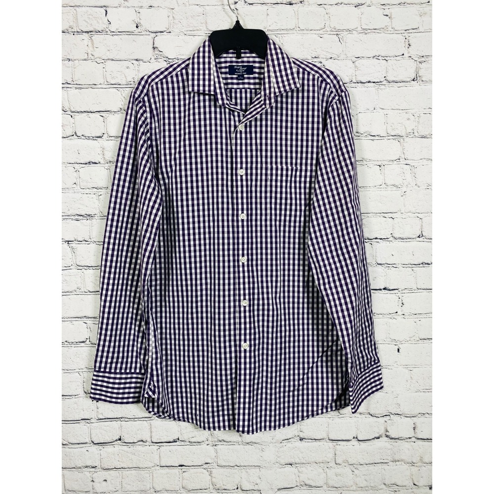 J.Crew Button Down Mens Gingham Thompson Shirtings Purple M 15-15.5 Excellent
